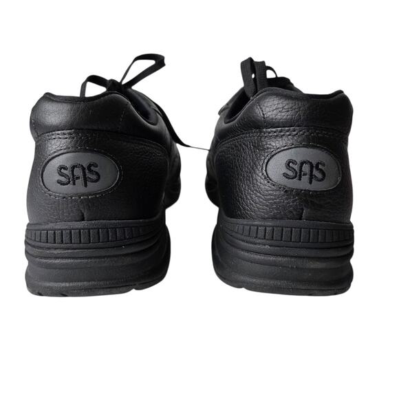 SAS Men's Shoes Journey Black Leather Orthopedic Sneaker Shoe Comfort Lace Up - Picture 8 of 16